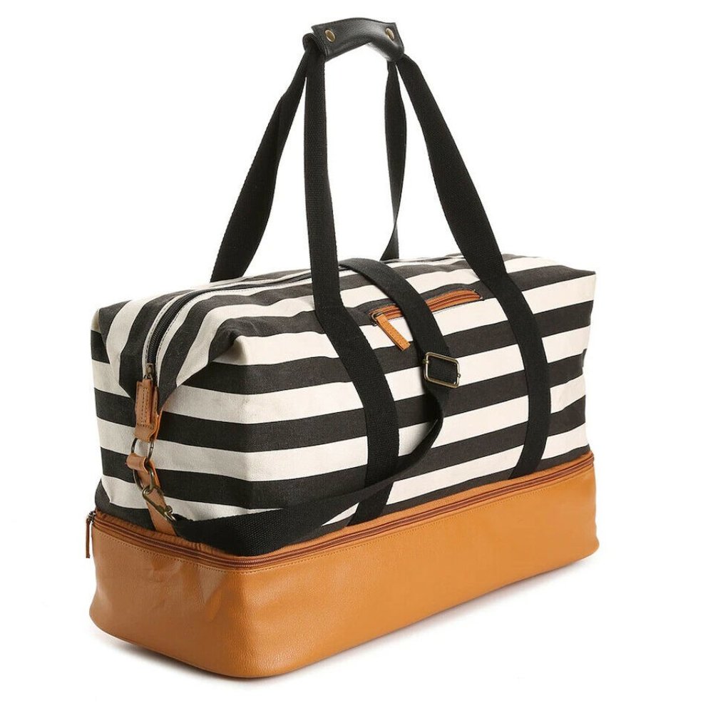 Striped Weekender Tote Bag New